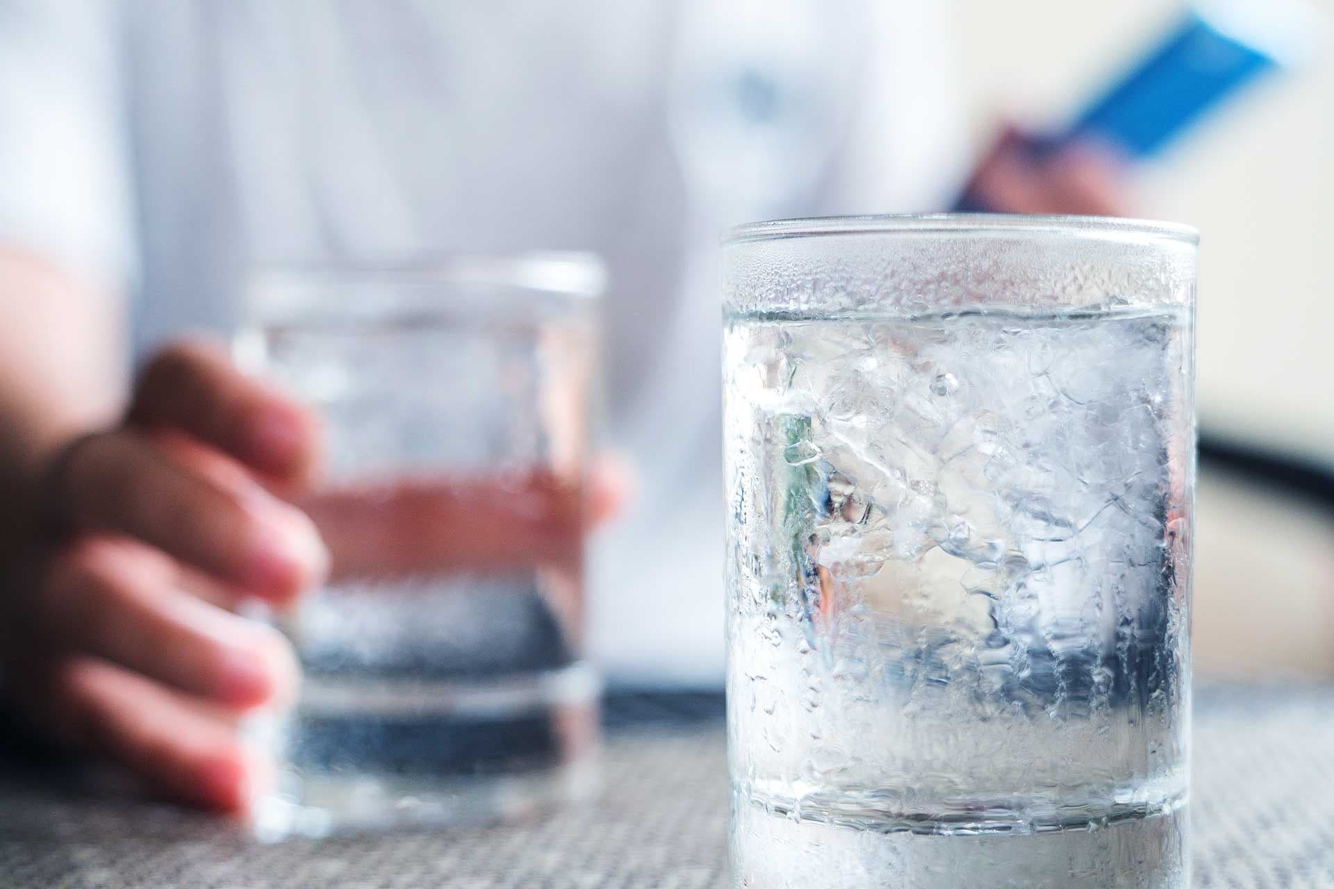 water in glasses